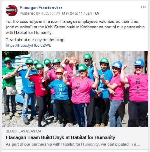 Example of a social media post where business uses social media to promote community involvement